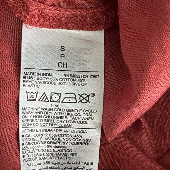 Old Navy Clip Dots Wide Leg Crop Pants Sz S Pink Pull On Elastic Waist Pockets - Picture 5 of 9